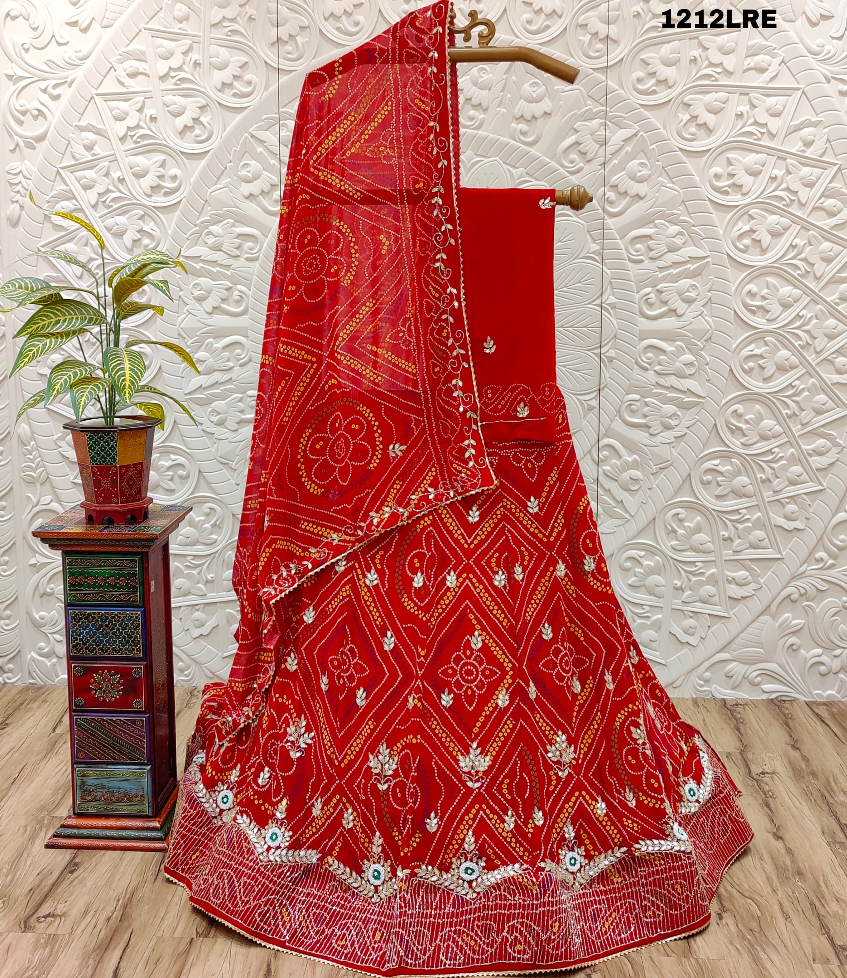 By Pure Georgette Bandhani Print Lehenga With Traditional wear