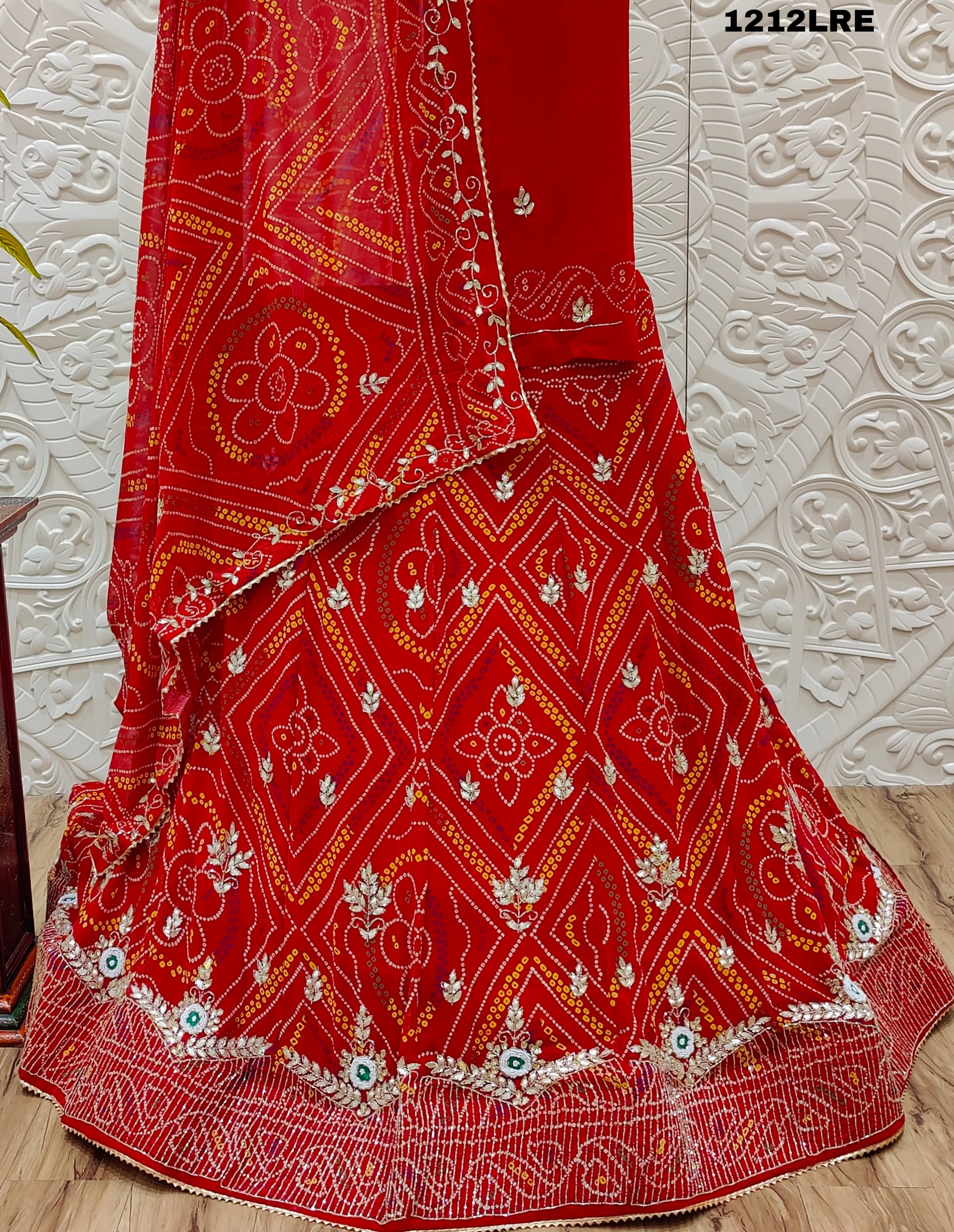 By Pure Georgette Bandhani Print Lehenga With Traditional wear