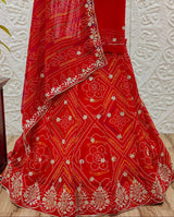 Rajasthani chunri style lehenga with gotapai work
