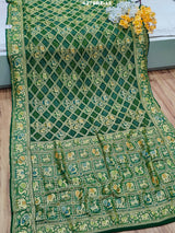 KcPc Figure Design Khaddi Georgette Janglaw Bandhani Neemzari Saree