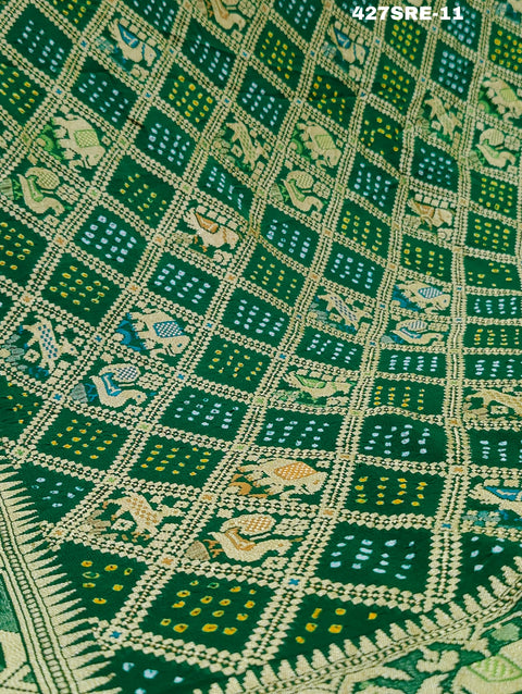 KcPc Figure Design Khaddi Georgette Janglaw Bandhani Neemzari Saree