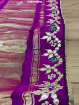  Pure Gaji silk Bandhani Hand Gotapatti Work saree 