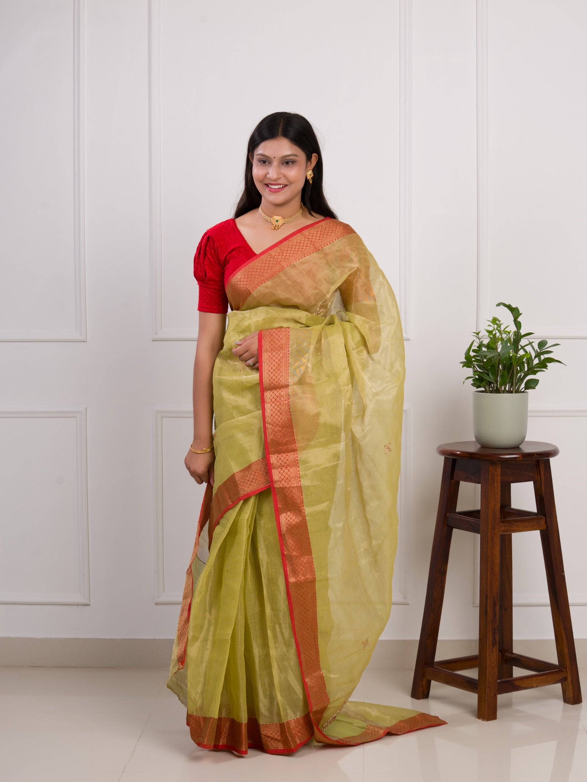 KcPc Pure Maheshwari Banarasi Kota doria Gotapatti Saree SWA