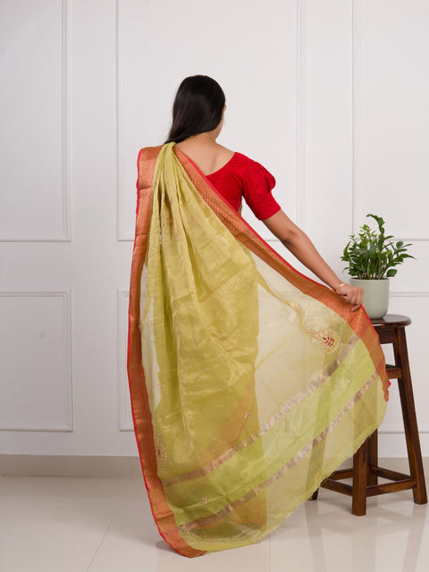 KcPc Pure Maheshwari Banarasi Kota doriya Gotapatti Saree SWA