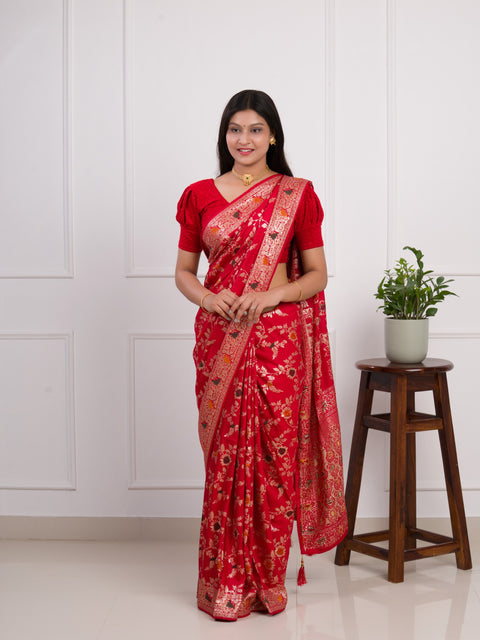 KcPc Dola Silk With Zari Weaving Saree ASH