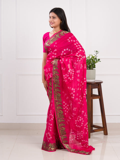 KcPc New Handmade Bandhej Bandhani Viscos Silk Saree
