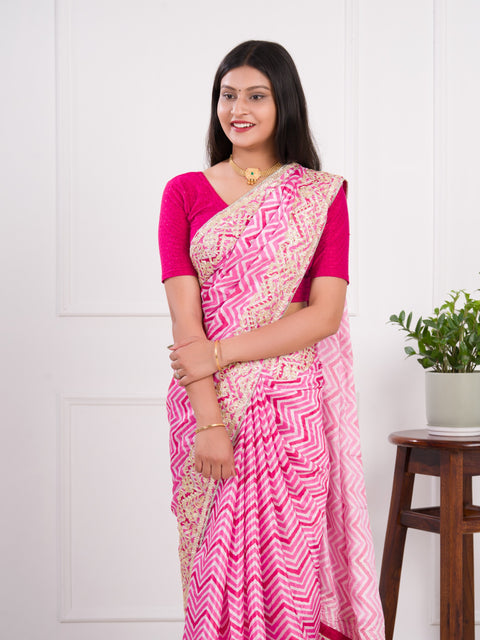 KcPc Exclusive New Lightweight Chinon Silk With Gotapatti Work Saree SNA