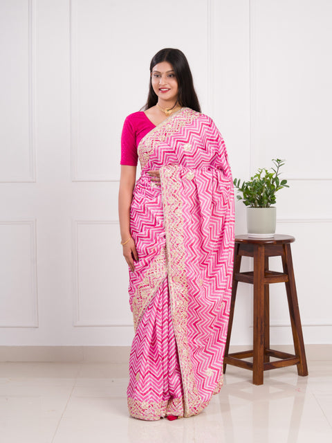 KcPc Exclusive New Lightweight Chinon Silk With Gotapatti Work Saree SNA