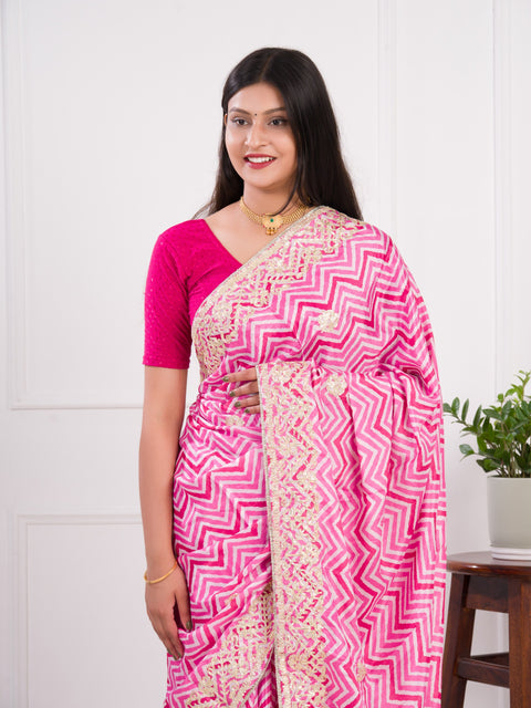 KcPc Exclusive New Lightweight Chinon Silk With Gotapatti Work Saree SNA