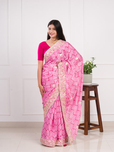 KcPc Exclusive New Lightweight Chinon Silk With Gotapatti Work Saree SNA