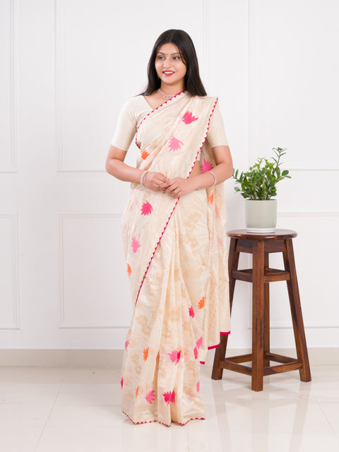 KcPc New Khaddi Silk With Beautiful Kashmiri Weaving Saree SWA