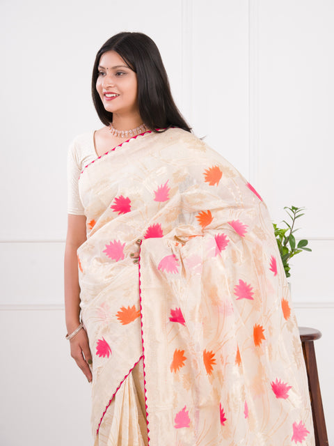KcPc New Khaddi Silk With Beautiful Kashmiri Weaving Saree SWA