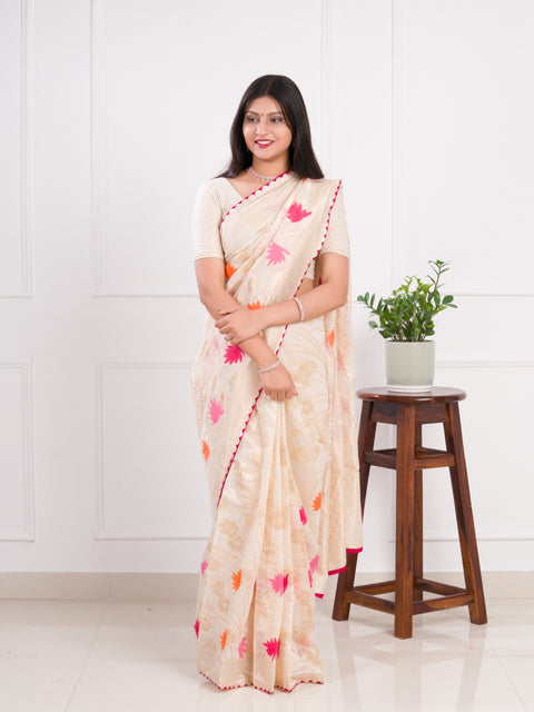KcPc New Khaddi Silk With Beautiful Kashmiri Weaving Saree SWA