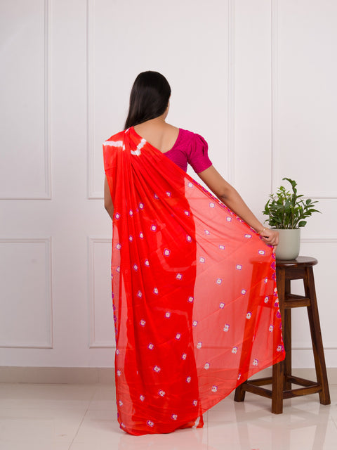 KcPc Latest New Jaipuri Traditional Chinon  Bandhani Saree