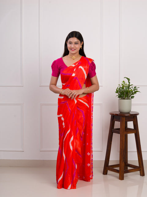 KcPc Latest New Jaipuri Traditional Chinon  Bandhani Saree