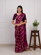 KcPc Latest Arrival Designer Gaji Silk Gotapatti Handwork Saree Wine