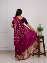 KcPc Latest Arrival Designer Gaji Silk Gotapatti Handwork Saree Wine
