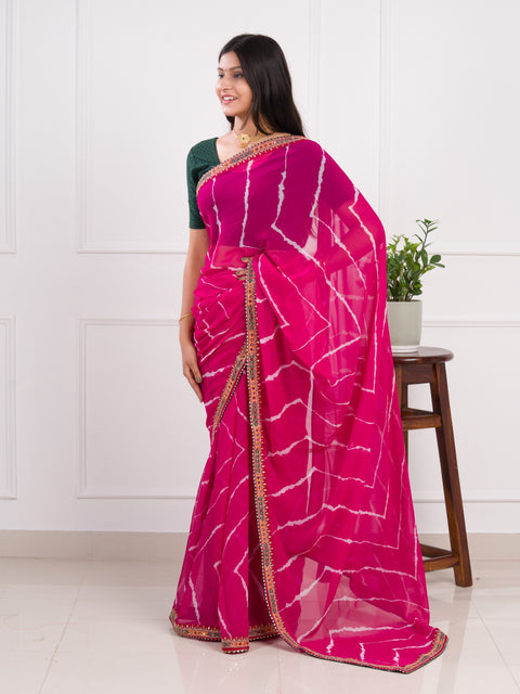 KcPc Summer Special Georgette Leheriya Gotapatti Saree  ASH