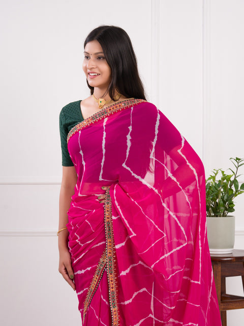 KcPc Summer Special Georgette Leheriya Gotapatti Saree  ASH