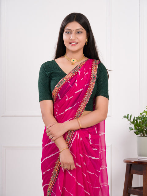 KcPc Summer Special Georgette Leheriya Gotapatti Saree  ASH
