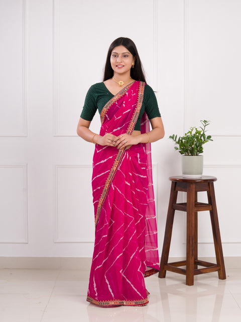 KcPc Summer Special Georgette Leheriya Gotapatti Saree  ASH
