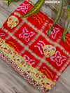 By Latest Traditional Bandhani Style With Bel Buti Work Odhna