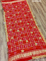 KcPc New Latest Traditional Gaji Silk Bandhani Style With Bel Buti Work Odhna