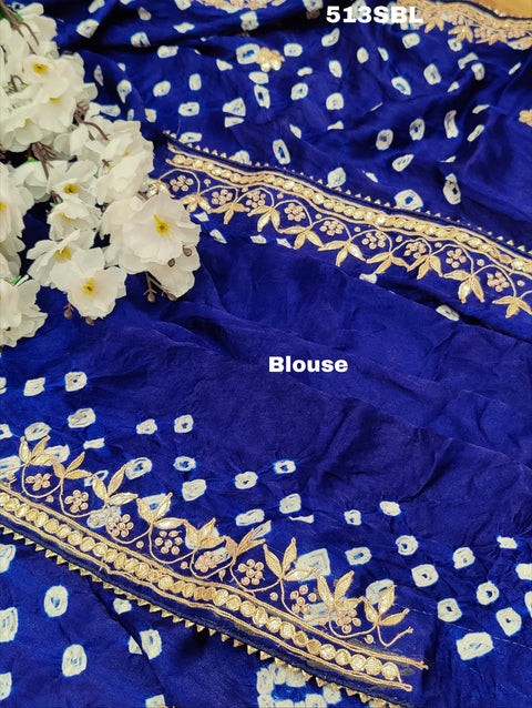 KcPc  New Modal Gaji Silk Bandhej Gotapatti Work Saree  AMT