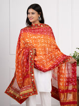 KcPc Ghatchola Art Silk Bandhej Gotapatti DupattasOrange