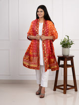 KcPc Ghatchola Art Silk Bandhej Gotapatti DupattasOrange