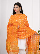 KcPc Ghatchola Bandhej silk Dupatta orange