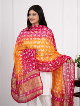 KcPc Ghatchola Bandhej silk DupattaOrange Rani