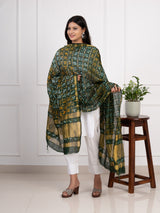 KcPc Ghatchola Bandhej silk DupattasGreen
