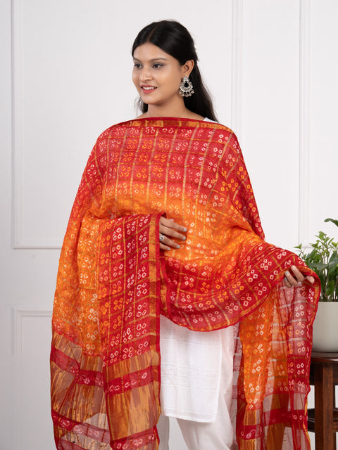 KcPc Ghatchola Bandhej Silk Dupattas