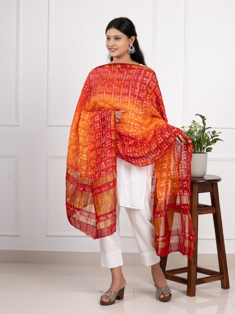 KcPc Ghatchola Bandhej Silk Dupattas