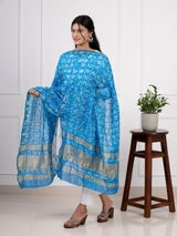 KcPc Ghatchola Bandhej silk Dupattasfirozi
