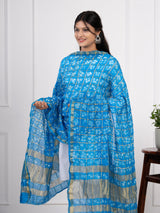 KcPc Ghatchola Bandhej silk Dupattasfirozi