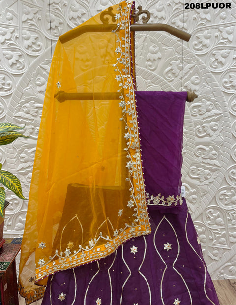 KcPc Pure Organza Bright Colour Beautiful Gotapatti Work Lehenga BTU