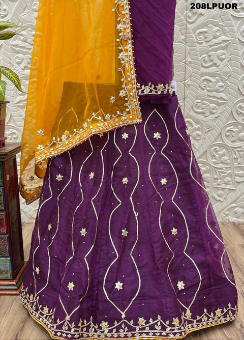 KcPc Pure Organza Bright Colour Beautiful Gotapatti Work Lehenga BTU