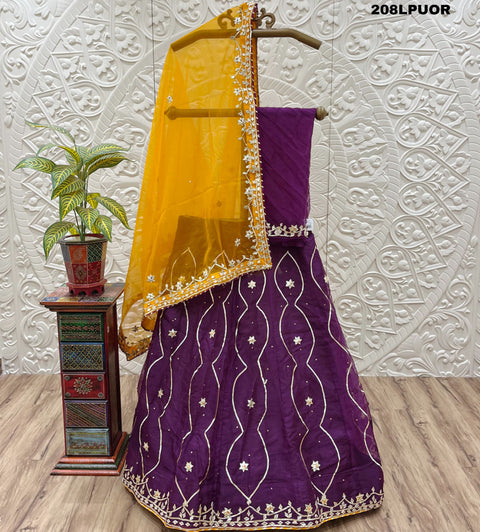 KcPc Pure Organza Bright Colour Beautiful Gotapatti Work Lehenga BTU