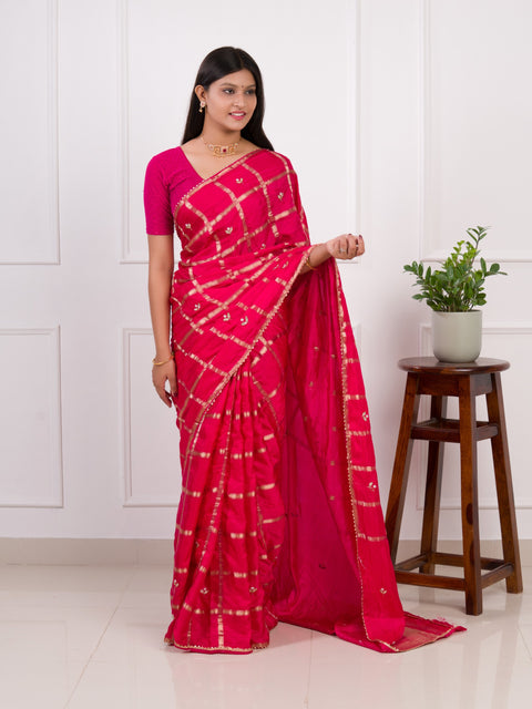 KcPc Latest Arrival Designer Gaji Silk Gotapatti Handwork Saree  Rani