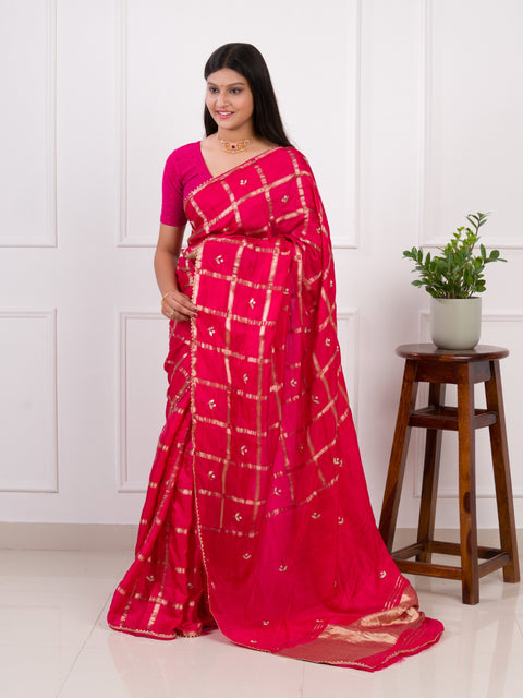 KcPc Latest Arrival Designer Gaji Silk Gotapatti Handwork Saree  Rani
