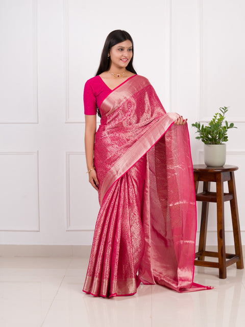KcPc Pure Khaddi Georgette Golden Banarasi Zari Weaving Saree  AMT Rani