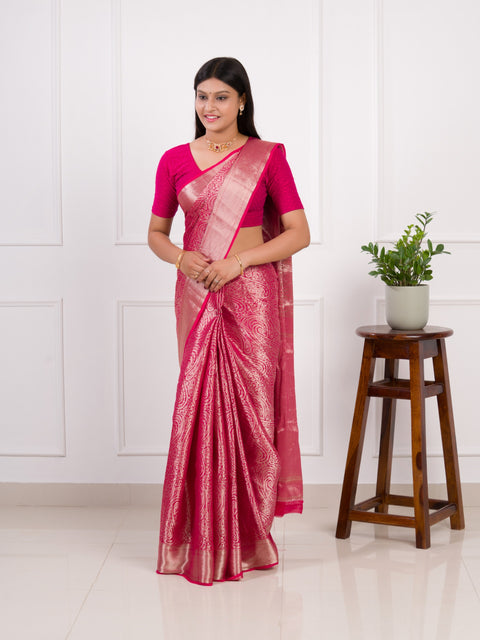 KcPc Pure Khaddi Georgette Golden Banarasi Zari Weaving Saree  AMT Rani