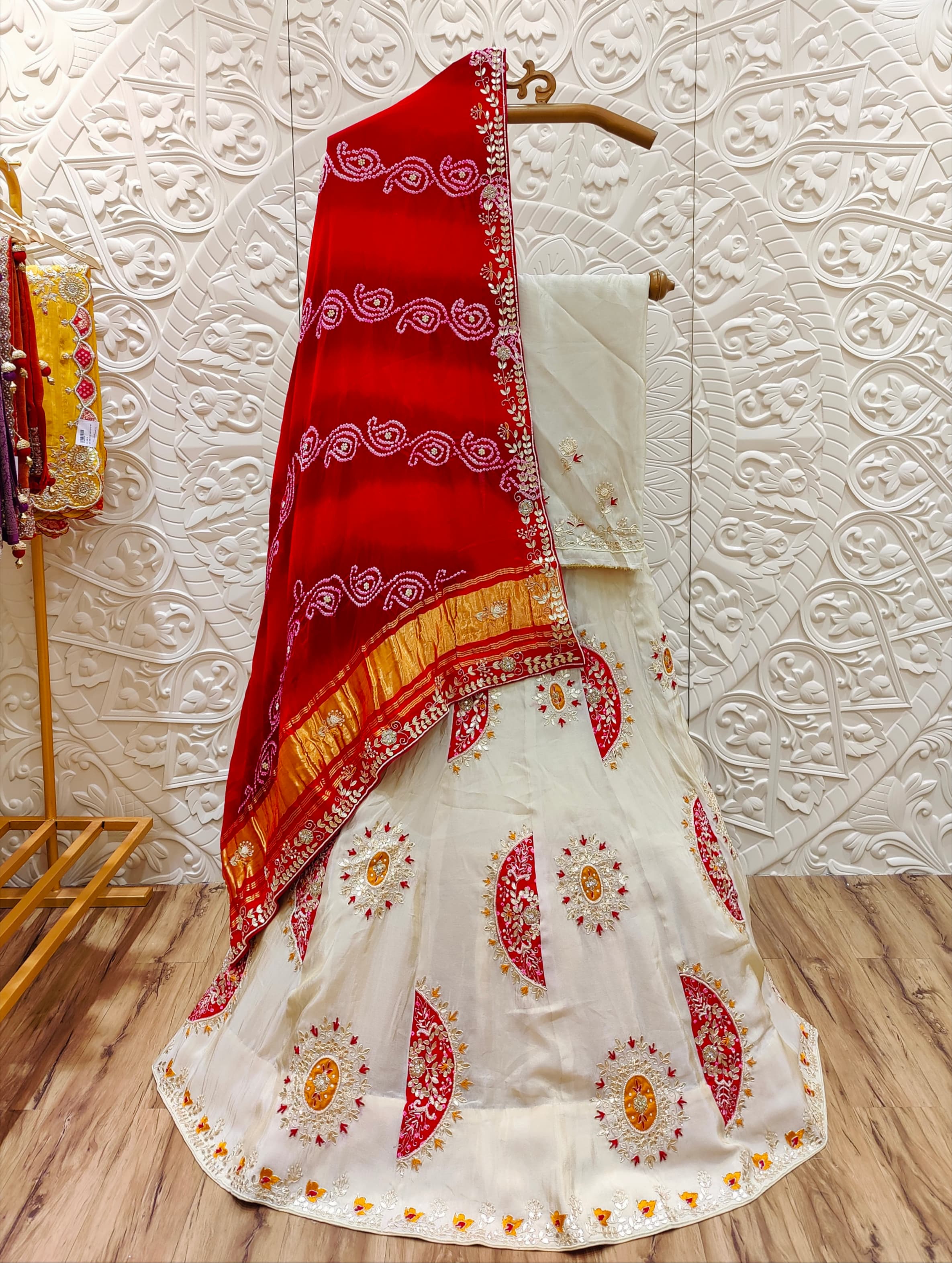 By Bandhani Style Lehenga With Traditional Wear