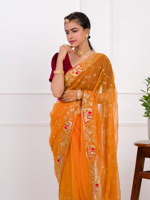 KcPc Special Classic Traditional Saree in Royal Georgette Fabric  JAY