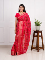 By Bandhani Saree With Festive Wear RED