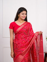 By Bandhani Saree With Festive Wear RED