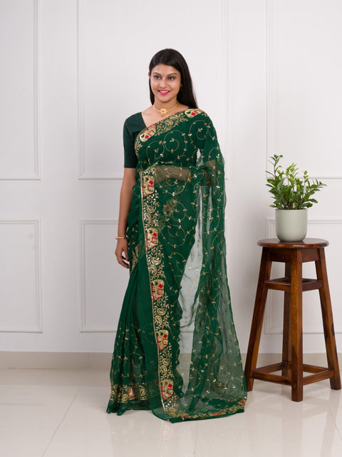 KcPc Cultural Elegance Traditional Georgette Saree for Bridesmaids  JAY