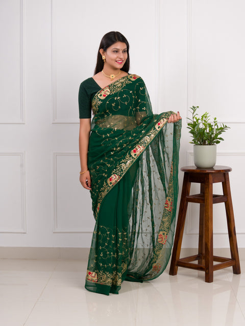 KcPc Cultural Elegance Traditional Georgette Saree for Bridesmaids  JAY